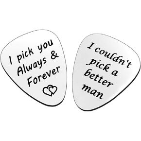 2PCS Guitar Pick, I Couldn't Pick A Better Man&I pick you always and forever, هدية عيد ميلاد لموسيقيي الجيتار الزوج الصديق الحميمي عيد الأب عيد الميلاد هدايا له in Saudi Arabia