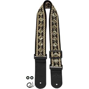 ALLZEDREAM Guitar Strap,Genuine Leather Ends,Lace Sequins Original Design