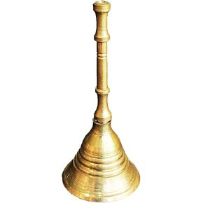 PARIJAT HANDICRAFT يده غانتي النحاس الهندي handbell جرس جلجل مزخرف ملون لعيد الميلاد ماندير بوجا عناصر الزفاف ديوالي ديكور المنزل والمكتب جرس يدوي (3 بوصة) in Kuwait