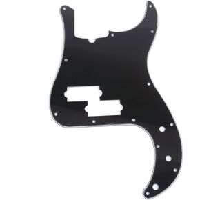 Musiclily Pro 13 Hole P Bass Pickguard for 4 String Precision Bass Modern Style, 1Ply Glossy Black