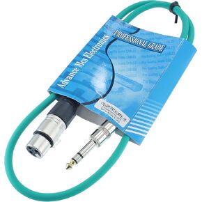 كابل تصحيح الصوت MCSPROAUDIO 1/4 بوصة TRS إلى 3 Pin XLR Female Pro متوازن ومحمي (طوله 6 أقدام، أحمر) in Kuwait
