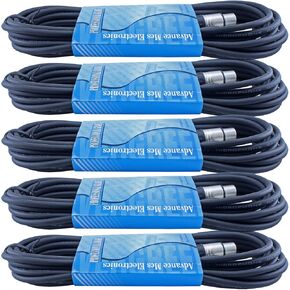 MCSPROAUDIO 5 Pack of 10 Foot Male to Female 3 Pin XLR Mic Microphone Audio Cable in Kuwait