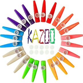 Crystaljun 36Pcs Plastic Kazoos With 20Pcs Kazoo Flute Diaphragms,Multi Colors Kazoo Musical Instruments（EIGHT COLORS） in Kuwait