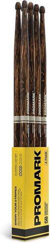 ProMark Drum Sticks - Rebound 5A Drumsticks - FireGrain For Playing Harder, Longer - No Excess Vibration - Lacquer Finish, Acorn Tip, Hickory Wood - Drum Sticks Set - Buy 3 Pairs Get 1 Free in Saudi Arabia