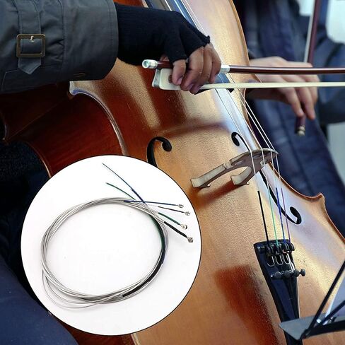 مجموعة عالمية من سلسلة التشيلو LUTER 4/4 سلسلة فضية كلاسيكية (ADGC) قلب فولاذي مع رأس كروي مطلي بالنيكل لأداة التشيلو in Kuwait