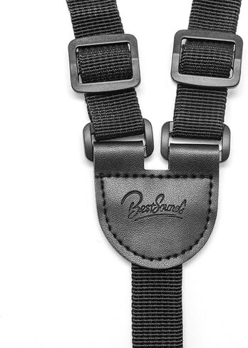 حزام قيثارة بمشبك على شكل حرف J قابل للتعديل باطوال مختلفة وحزام قيثارة بدون ثقب لحفلة السوبرانو وتينور والقيثارة (ذهبي فاتح/ابيض) in Kuwait