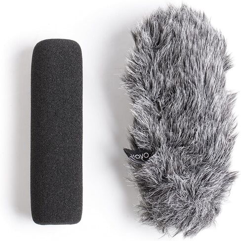 Movo WS-G7 Foam and Furry Indoor, Outdoor Microphone Windscreen Combo Pack - Custom Fit for Rode VideoMic Go in Saudi Arabia