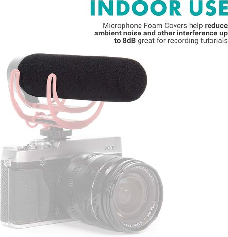 Movo WS-G7 Foam and Furry Indoor, Outdoor Microphone Windscreen Combo Pack - Custom Fit for Rode VideoMic Go in Saudi Arabia