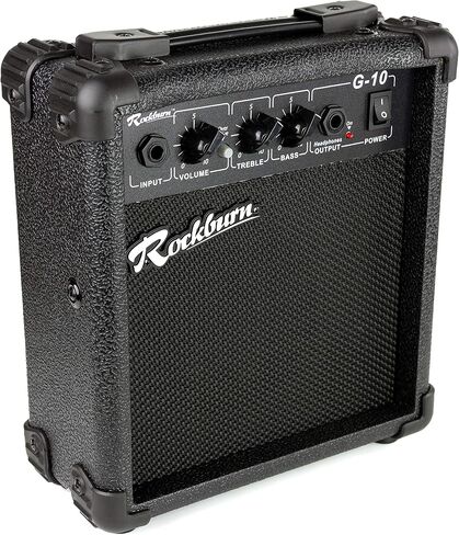 مضخم صوت Rockburn 10 وات للجيتار الكهربائي مع محرك أوفر درايف وعناصر تحكم EQ ومقبض حمل (BC-10S-BK) in Saudi Arabia