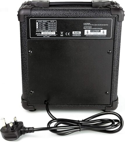 مضخم صوت Rockburn 10 وات للجيتار الكهربائي مع محرك أوفر درايف وعناصر تحكم EQ ومقبض حمل (BC-10S-BK) in Saudi Arabia