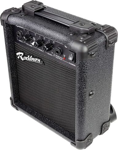 مضخم صوت Rockburn 10 وات للجيتار الكهربائي مع محرك أوفر درايف وعناصر تحكم EQ ومقبض حمل (BC-10S-BK) in Saudi Arabia