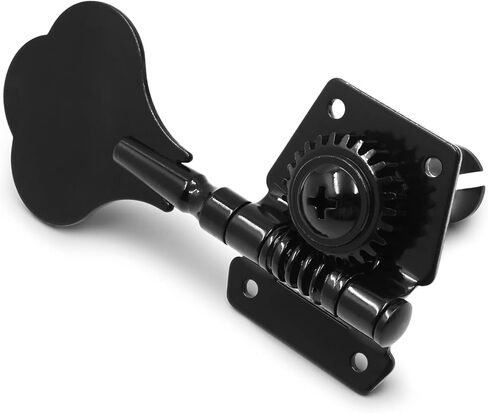 4R Bass Tuning Pegs Vintage Open Geared Locking Keys 4-in-line Tuners Machine Heads with 4 Strings Right Hand for Jazz Precision P Bass Replacement, Black in Kuwait