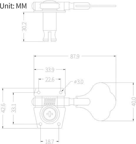 4R Bass Tuning Pegs Vintage Open Geared Locking Keys 4-in-line Tuners Machine Heads with 4 Strings Right Hand for Jazz Precision P Bass Replacement, Black in Kuwait