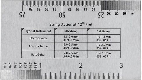 Simtyso Guitar String Action مسطرة قياس أداة عدة قياس للباس الكهربائي والغيتار الصوتي in Kuwait