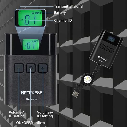 Retekess TT122 Translation Equipment, Tour Guide System Wireless, 492ft, 36 Channels, Plant Tour Headsets, Interpretation Equipment for Tour, Museum(1 Transmitter 6 Receivers) in Saudi Arabia