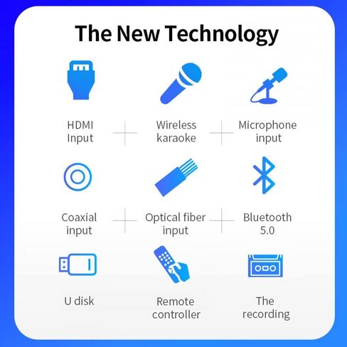 تي كيه اكس اي سي ميكروفون لاسلكي، نظام ميكروفون احترافي مزدوج محمول باليد، مكبر صوت ستيريو بلوتوث ايه ار سي فايبر محوري للمنزل والاجتماعات والحفلات والكنيسة والدي جي والزفاف والمنزل كيه تي في in Kuwait