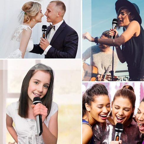 نظام ميكروفون لاسلكي Alvoxcon، ميكروفون ديناميكي UHF محمول باليد لـ PA، مضخم الصوت، ستيريو، المؤتمرات، DJ، التسجيل الصوتي، الغناء، الكنيسة، الأداء على المسرح، أحداث الحفلات (جهاز استقبال صغير بمقبس 1/4 بوصة) in Kuwait