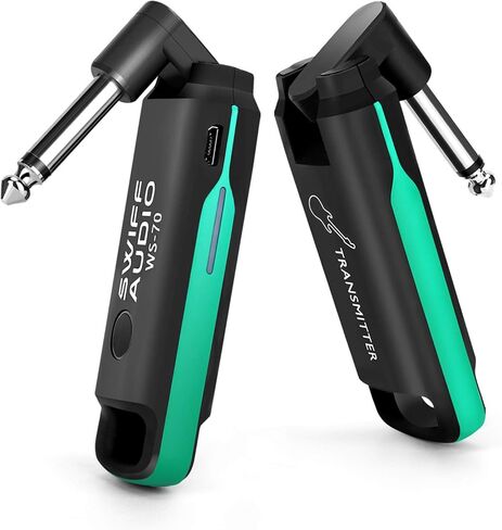 Kapama Imports SWIFF WS-70 جهاز إرسال واستقبال جيتار لاسلكي - نظام جيتار لاسلكي - زمن وصول منخفض وإعادة إنتاج الصوت العالي - ميكروفون جيتار مع بطارية ليثيوم مدمجة قابلة لإعادة الشحن in Kuwait