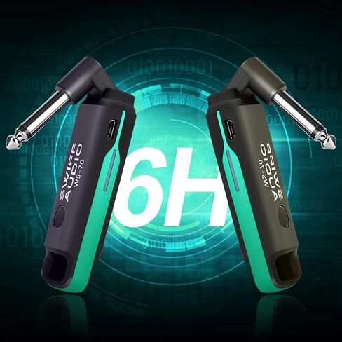 Kapama Imports SWIFF WS-70 جهاز إرسال واستقبال جيتار لاسلكي - نظام جيتار لاسلكي - زمن وصول منخفض وإعادة إنتاج الصوت العالي - ميكروفون جيتار مع بطارية ليثيوم مدمجة قابلة لإعادة الشحن in Kuwait