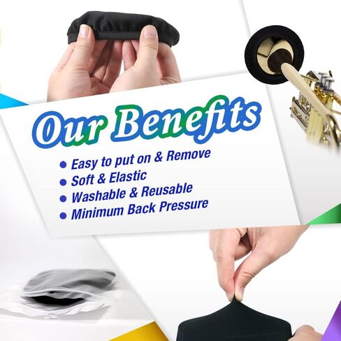 أغطية أجراس الآلات الموسيقية Libretto (4-5 بوصات)، قطعتان، قابلة لإعادة الاستخدام، قابلة للغسل، نسيج متين عالي الجودة. تأتي مع حقيبة بسحاب صديقة للبيئة - مثالية للبوق، وألتو ساكس، وباس كلارينيت! in Kuwait