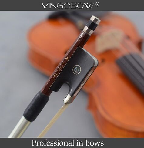 Brazilwood Round Stick Shape Viola Bow 4/4 Size 310M VINGOBOW Advanced Level Parisian Eyes Ebony Frog Well Balanced Sweet Sound Natural Horse Hair in Saudi Arabia