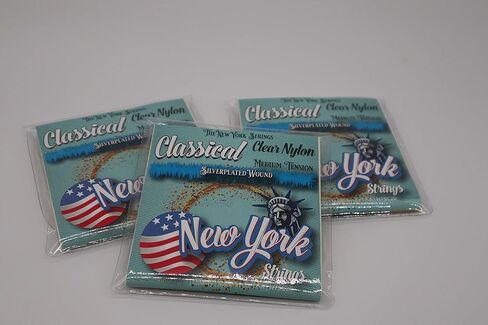 New York Strings NYSC20 أوتار جيتار كلاسيكية نايلون شفاف مطلي بالفضة - توتر متوسط ​​- ابتكار - جودة - The New York Strings هي سيمفونية من الأوتار - صُنع في الولايات المتحدة الأمريكية in Kuwait