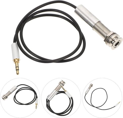 EXCEART Guitar Pickup Cable Piezo Cable Endpin Output Jack Guitar Adapter Stereo Instrument Cable 600mm (Black) in Saudi Arabia