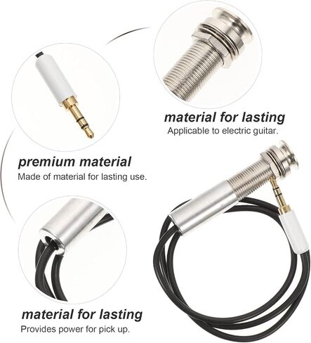 EXCEART Guitar Pickup Cable Piezo Cable Endpin Output Jack Guitar Adapter Stereo Instrument Cable 600mm (Black) in Saudi Arabia