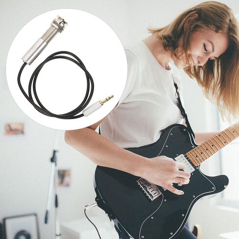 EXCEART Guitar Pickup Cable Piezo Cable Endpin Output Jack Guitar Adapter Stereo Instrument Cable 600mm (Black) in Saudi Arabia