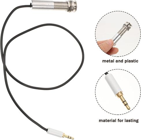 EXCEART Guitar Pickup Cable Piezo Cable Endpin Output Jack Guitar Adapter Stereo Instrument Cable 600mm (Black) in Saudi Arabia