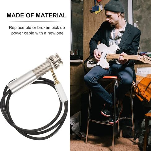 EXCEART Guitar Pickup Cable Piezo Cable Endpin Output Jack Guitar Adapter Stereo Instrument Cable 600mm (Black) in Saudi Arabia