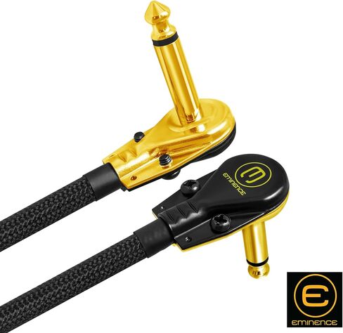 6 Units - 15 Inch - Audioblast HQ-1-BRAID (Black) - Ultra Flexible -Dual Shielded(100%) -Instrument Effects Pedal Patch Cable w/Low-Profile, R/A Gold Pancake TS(6.35mm) Plugs & Dual Staggered Boots in Saudi Arabia