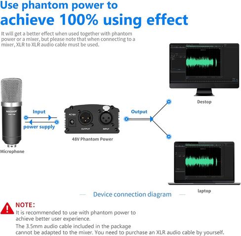 Neewer NW-700 Studio Condenser Microphone Set Including: NW-700 Condenser Microphone, Metal Microphone Shock Mount, Ball-type Foam Cap, Audio Cable for Broadcasting Voice Recording in Saudi Arabia