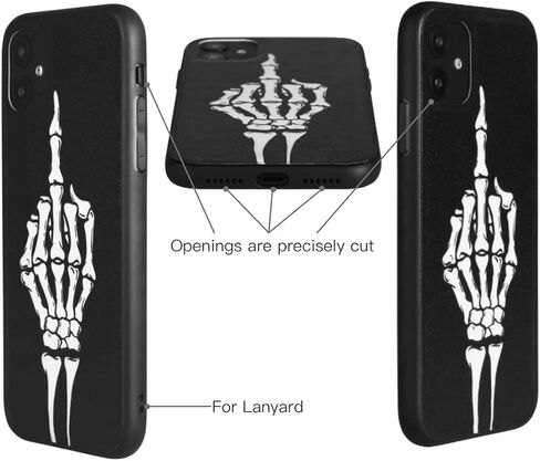 حافظة X Spirit Skull لهاتف iPhone 12، هيكل عظمي يعزف على الجيتار، تصميم Cool Edgy Gothic Emo، يتوهج في الظلام، لمسة نهائية جلدية (iPh 12-Skeleton Play Guitar) in Saudi Arabia