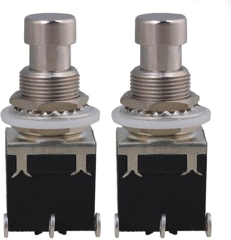 Lovermusic Black Plastic Large 3 Pins Electric Guitar Effects Pedal Box Non-Latching Stomp Foot Switch for Electric Guitar Pack of 2 in Saudi Arabia