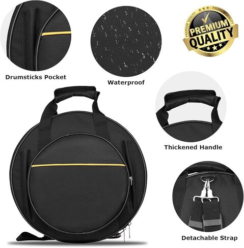Snare Drum Case - 7.9" x 15.7" (Height x Diameter) - Qozabualy Waterproof Thickened Snare Bag with Adjustable Straps Fits 13/14 in Snare Drum, Drum Cases for Gigs, Marching Band in Kuwait
