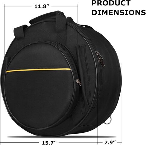 Snare Drum Case - 7.9" x 15.7" (Height x Diameter) - Qozabualy Waterproof Thickened Snare Bag with Adjustable Straps Fits 13/14 in Snare Drum, Drum Cases for Gigs, Marching Band in Kuwait