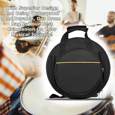 Snare Drum Case - 7.9" x 15.7" (Height x Diameter) - Qozabualy Waterproof Thickened Snare Bag with Adjustable Straps Fits 13/14 in Snare Drum, Drum Cases for Gigs, Marching Band in Kuwait