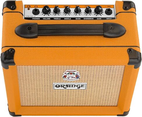 Orange Amps Crush 12-12W 1x6 مجموعة جيتار كومبو أمبير مع Pig Hog 10' Orange Cream 2.0 كابل أداة، محول التيار المتردد لإمداد الطاقة، 12x اللقطات وقماش تلميع in Saudi Arabia