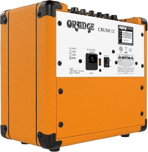 Orange Amps Crush 12-12W 1x6 مجموعة جيتار كومبو أمبير مع Pig Hog 10' Orange Cream 2.0 كابل أداة، محول التيار المتردد لإمداد الطاقة، 12x اللقطات وقماش تلميع in Saudi Arabia
