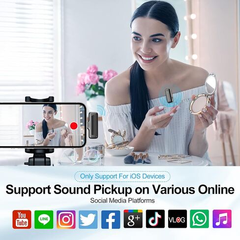 ميكروفون Suifam 2023 اللاسلكي لأجهزة iPhone وiPad مع علبة شحن طويلة الأمد، نطاق نقل 65 قدمًا، و3 أوضاع Denoise لمدونات الفيديو، والمقابلات، وتسجيل الفيديو in Saudi Arabia