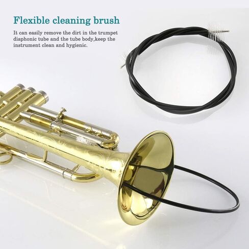 مجموعة تنظيف العناية الروشيكس ترومبيت/كورنيت مجموعة الصيانة الكاكي وزيت الصمام، شحم انزلاق، فرشاة مرنة، فرشاة صمام، فرشاة للفم، دهن الفلين، قطعة قماش تنظيف وأكثر من ذلك in Kuwait