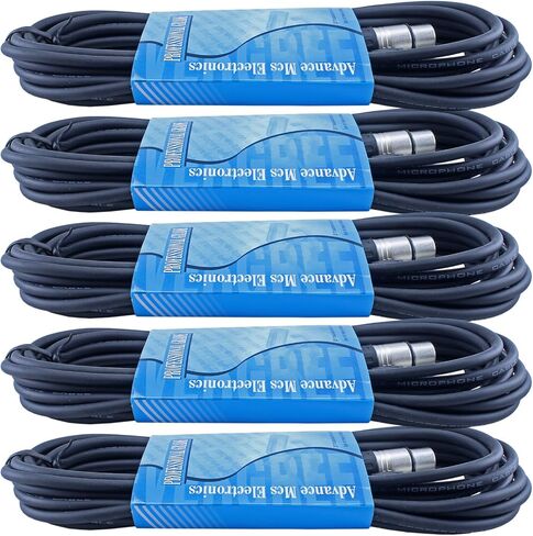 MCSPROAUDIO 5 Pack of 10 Foot Male to Female 3 Pin XLR Mic Microphone Audio Cable in Saudi Arabia