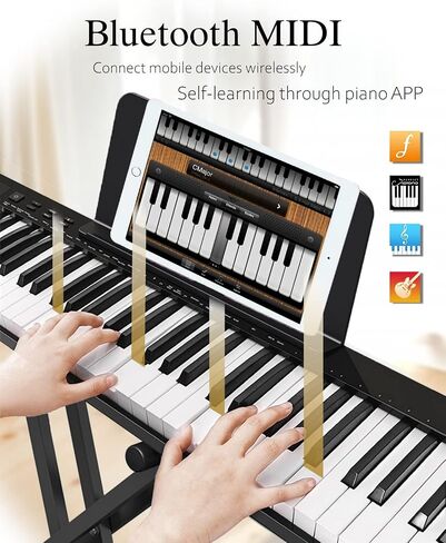 Longeye Piano Keyboard 61 Key Semi Weighted Portable Compact Keyboard Piano for Beginners with Stand, Headphones, Sustain Pedal, Carrying Case, Black in Saudi Arabia