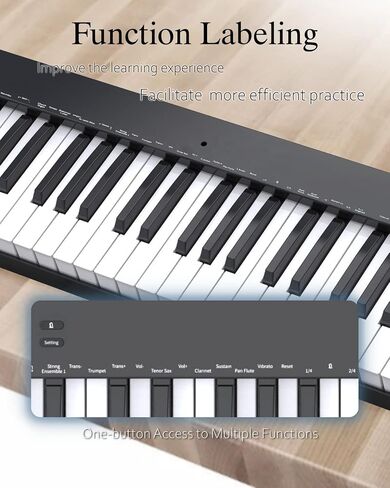 Longeye Piano Keyboard 61 Key Semi Weighted Portable Compact Keyboard Piano for Beginners with Stand, Headphones, Sustain Pedal, Carrying Case, Black in Saudi Arabia