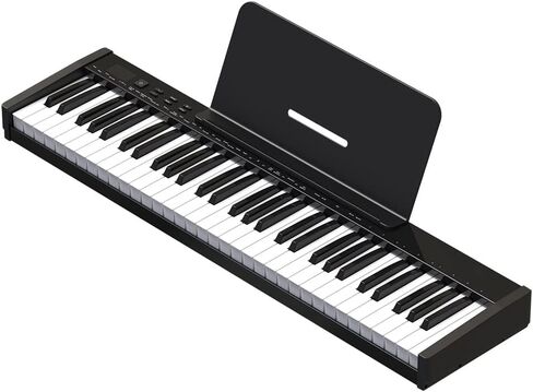 Longeye Piano Keyboard 61 Key Semi Weighted Portable Compact Keyboard Piano for Beginners with Stand, Headphones, Sustain Pedal, Carrying Case, Black in Saudi Arabia