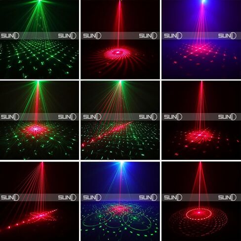 DJ Laser Lights SUNY Music Laser Projector 40 Patterns RG Stage Lighting Blue LED Remote Control Red Green Sound Activated Xmas Party Indoor Family Wedding Decoration Carnival Holiday Bar Disco Show in Kuwait