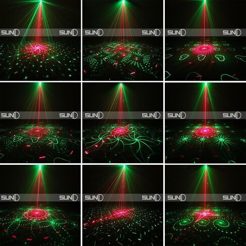DJ Laser Lights SUNY Music Laser Projector 40 Patterns RG Stage Lighting Blue LED Remote Control Red Green Sound Activated Xmas Party Indoor Family Wedding Decoration Carnival Holiday Bar Disco Show in Kuwait