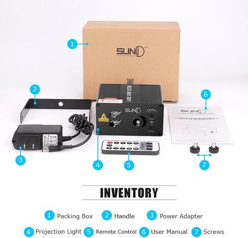 DJ Laser Lights SUNY Music Laser Projector 40 Patterns RG Stage Lighting Blue LED Remote Control Red Green Sound Activated Xmas Party Indoor Family Wedding Decoration Carnival Holiday Bar Disco Show in Kuwait