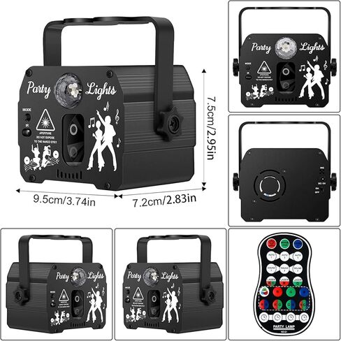 إنجويديد لاسلكي دي جي ديسكو ليزر أضواء الحفلات - ضوء المسرح يعمل بالبطارية يعمل بالبطاريات مع جهاز تحكم عن بعد - ضوء فلاش ستروب للحفلات عيد الميلاد والرقص والرقص والمنزل والهالوين ديكور عيد الميلاد in Kuwait